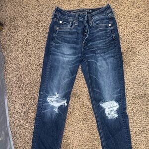 AE Dark Blue Distressed Jeans